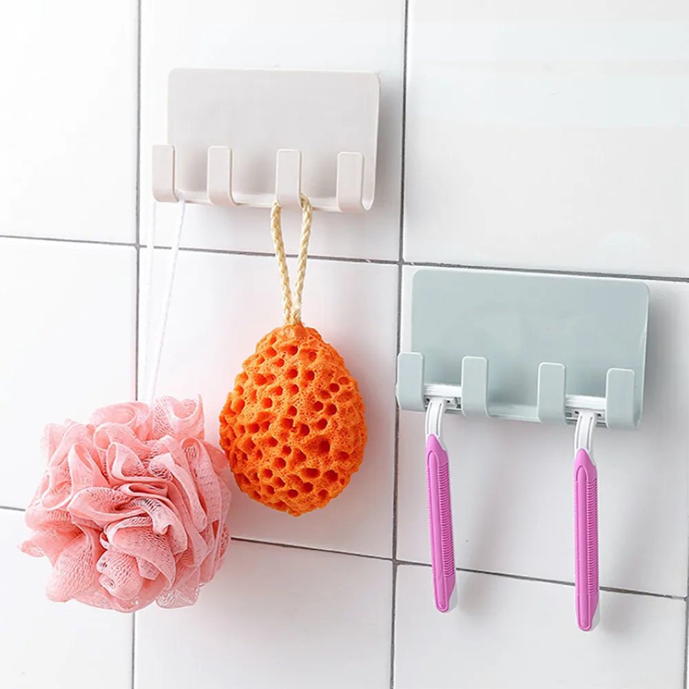 Wall Hook Mobile Phone Charging Creative Support Bracket 4 Linked Storage Rack Hanger Bathroom Hooks for Hanging New Z920 | Дом и сад