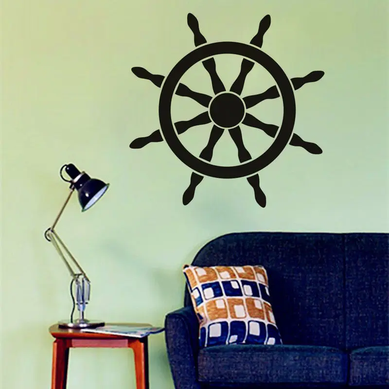 Sea Styling Vinyl Wall Stickers Home Decor Ship Helm Art ...