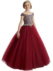 Пышные платья для девочек с тяжелыми бусинами, коллекция 2018 года, блестящее платье с кристаллами для причастия для девочек, бальное платье