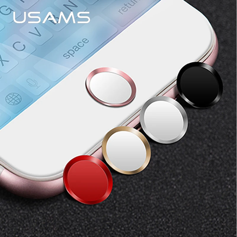USAMS Aluminum Touch ID Home button Sticker for iPad support Fingerprint Unlock iPhone 8/8 plus7/7 plus/6/6s plus/5/se | Мобильные