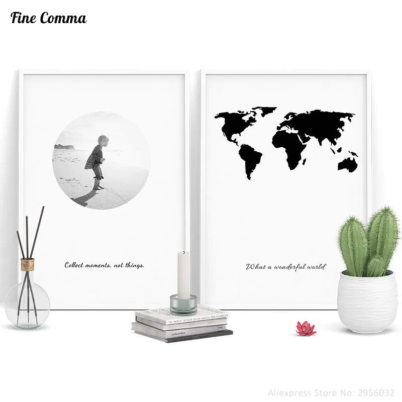 

Scandinavian Decor What a wonderful world Nordic Art Decor Posters and Prints Wall Picture for Living Room Wall Art Canvas Print