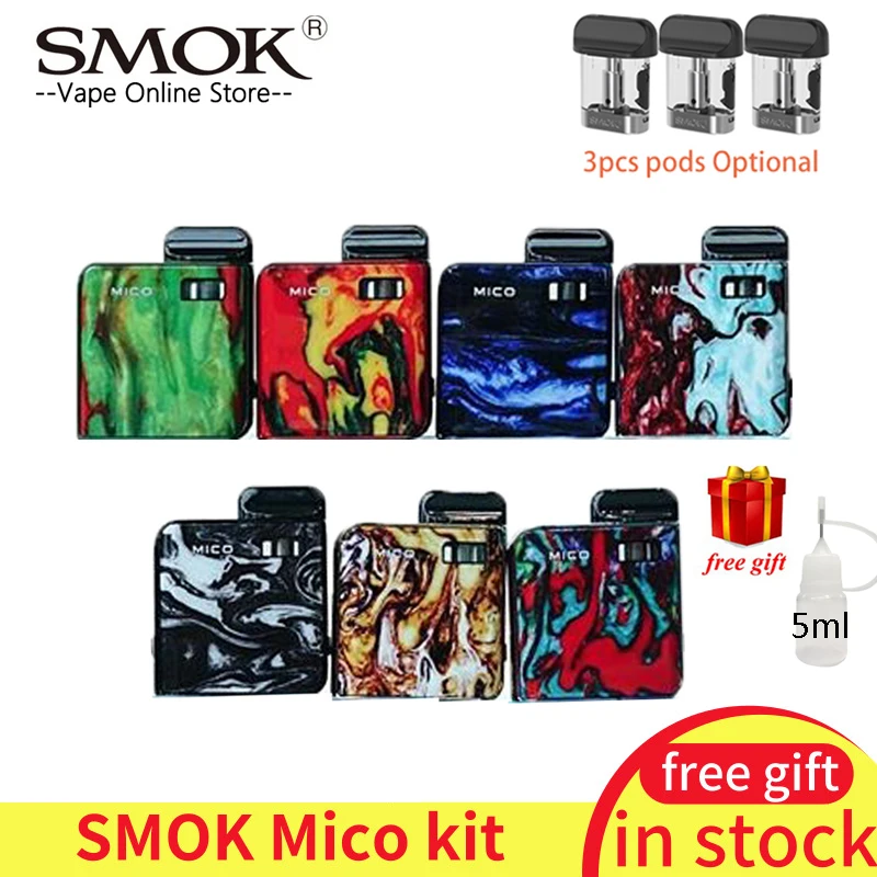 Новое поступление SMOK Mico pod vape комплект с аккумулятором 700 мАч mod MTL vaping электронная