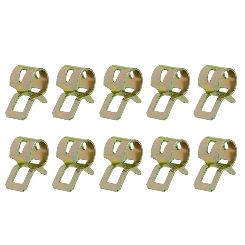

Hot 10Pcs 8mm Spring Clip Fuel Line Hose Water Pipe Air Tube Clamps Fastener