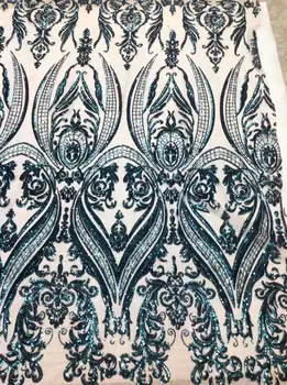 

Nigerian Lace Fabric African French Lace Fabric Double Organza With Sequin Fabric Embroidery Tulle Lace For Sewing Women Dress