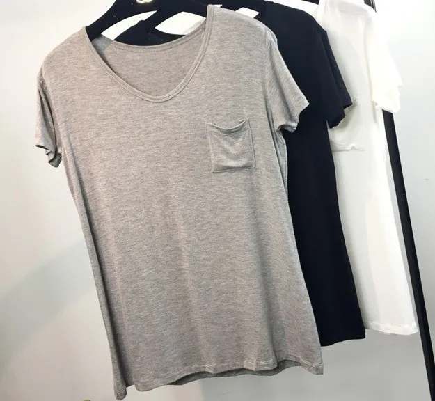 fashion modal pocket short sleeve 