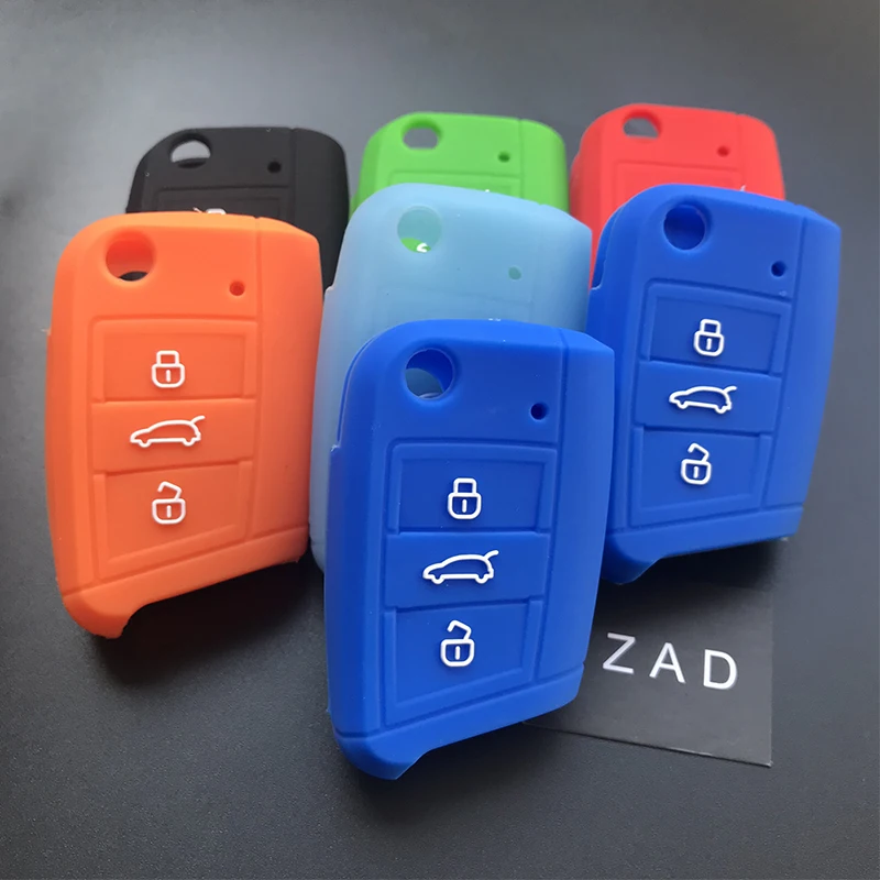 Силиконовый защитный чехол для ключа ZAD VW Polo golf7 MK7 Skoda Octavia combi A7 SEAT Leon Ibiza CUPTRA 3