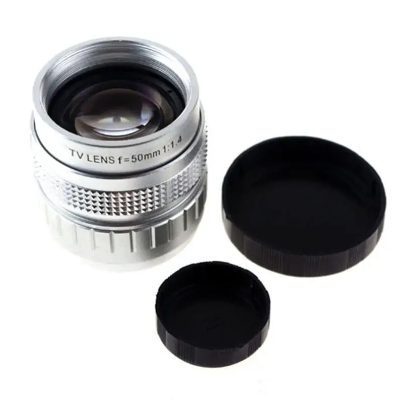 Серебряный объектив 50 мм F1.4 CCTV TV + крепление C к Micro 4/3 M4/3 для Panasonic G7 GF7K GX7K GX7 GM5 GM1 GM4