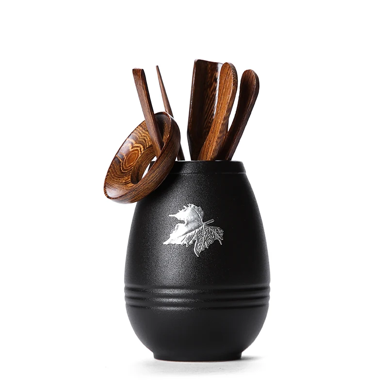 Black Zen Boutique инкрустированные оловянными кленовыми листьями крупная керамика
