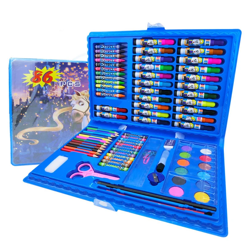 

86pcs Painting Student Art Set Watercolor Pen Crayons For Kids Gift Box Graffiti Drawing Tools Art Supplies