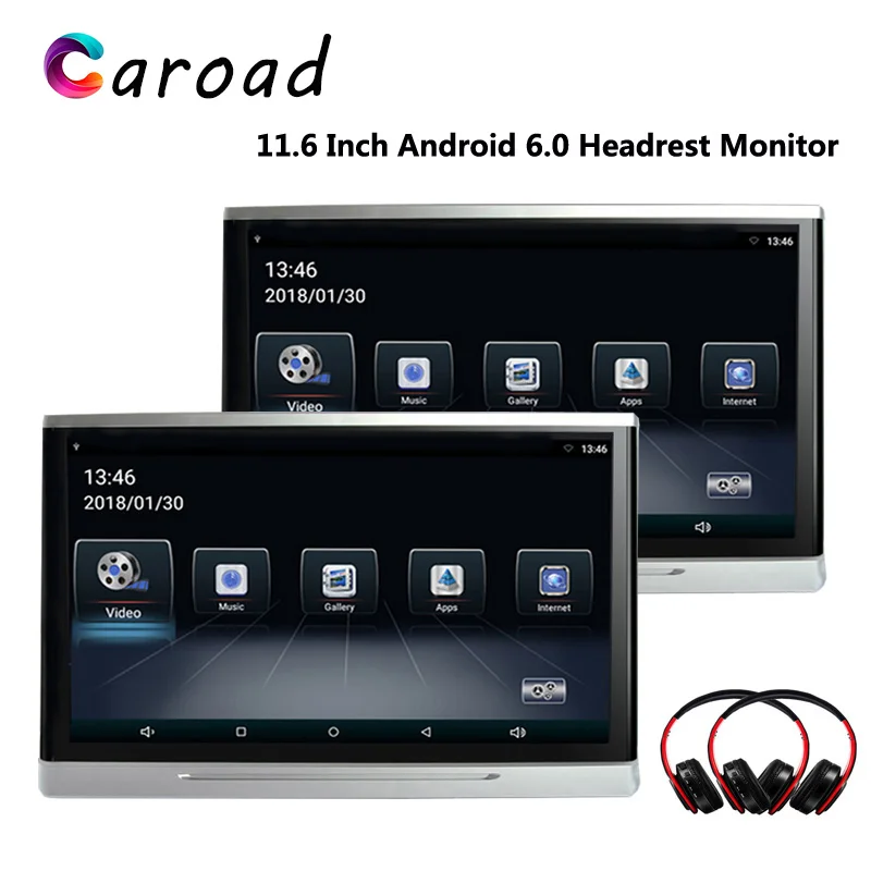 

Caroad Car Touch Screen 11.6 Inch HD 1080P Android 6.0 With WIFI/USB/SD/Bluetooth/FM Transmitter/Speaker MP5 Monitor Headrest