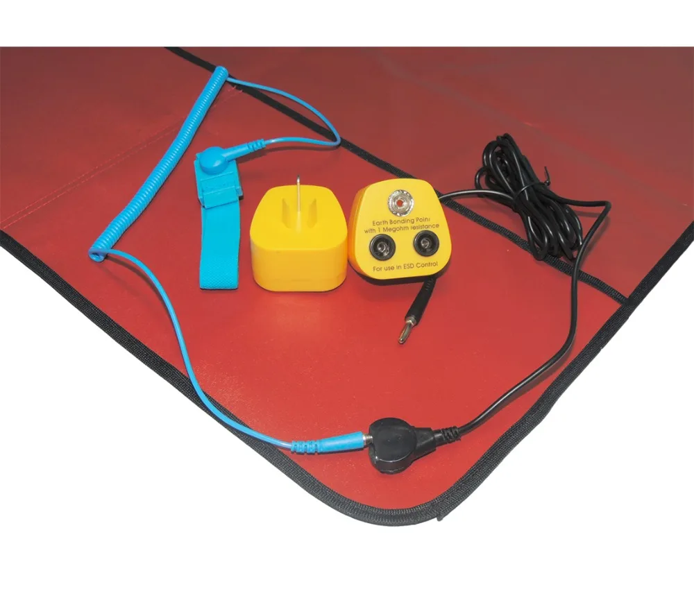 Free Shipping AIDACOM Antistatic Field Service Kits with Wrist Strap+Grounding Lead Kits+AUS EBP Plug,ESD Antistatic mat