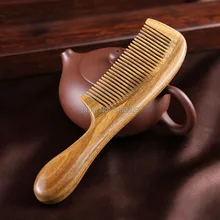 1 шт. ручной работы, деревянные сандалии с круглой ручкой гребни для волос настоящий Сандал тонкая расческа антистатический уход