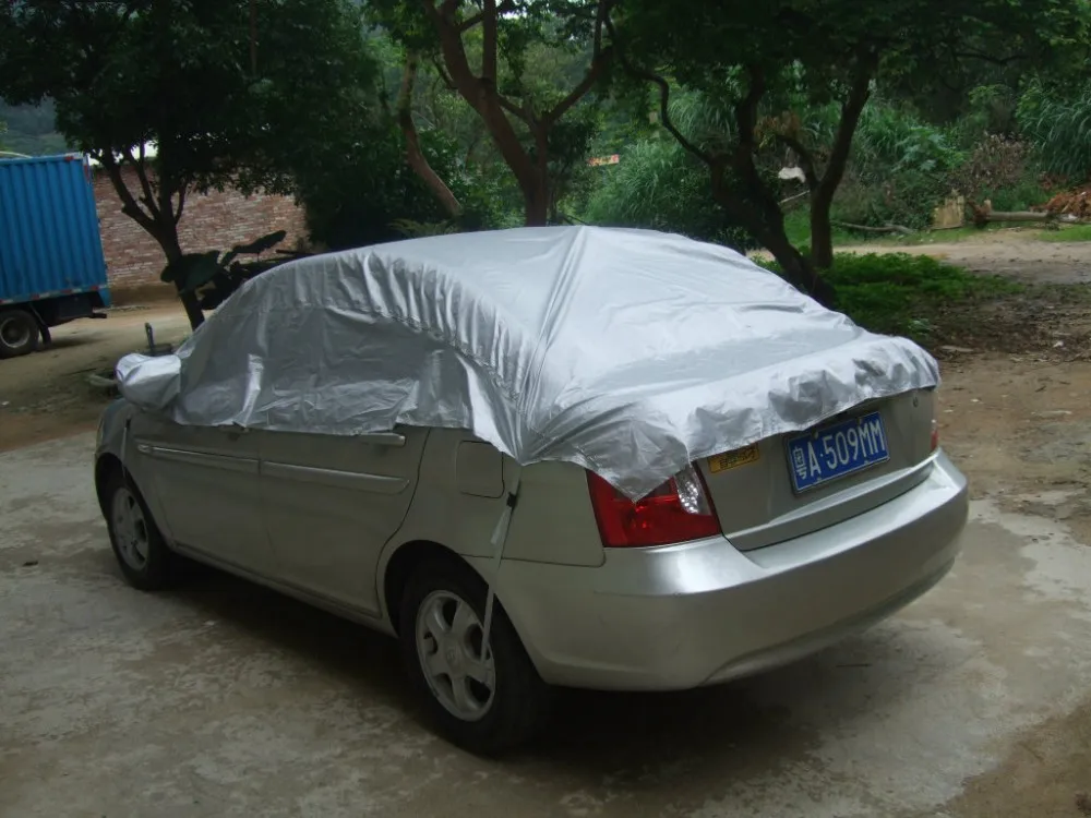 CHIZIYO автомобильный чехол предотвращает тепло холодное Солнце Дождь Снег пылезащитный Половина Авто Крышка для обычного седан пикап ПВХ покрытие L XL