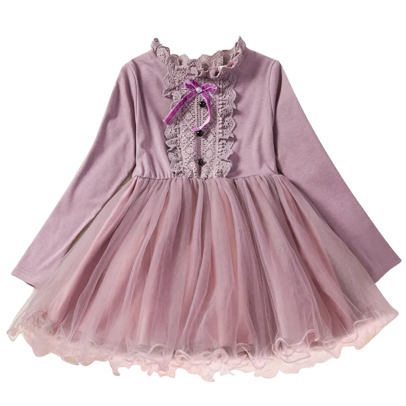 

Girls Princess Dress 3-8 Years Children Long Sleeves Spring Autumn Baby Girl Party Dresses for kids tutu Gown Christmas Dress