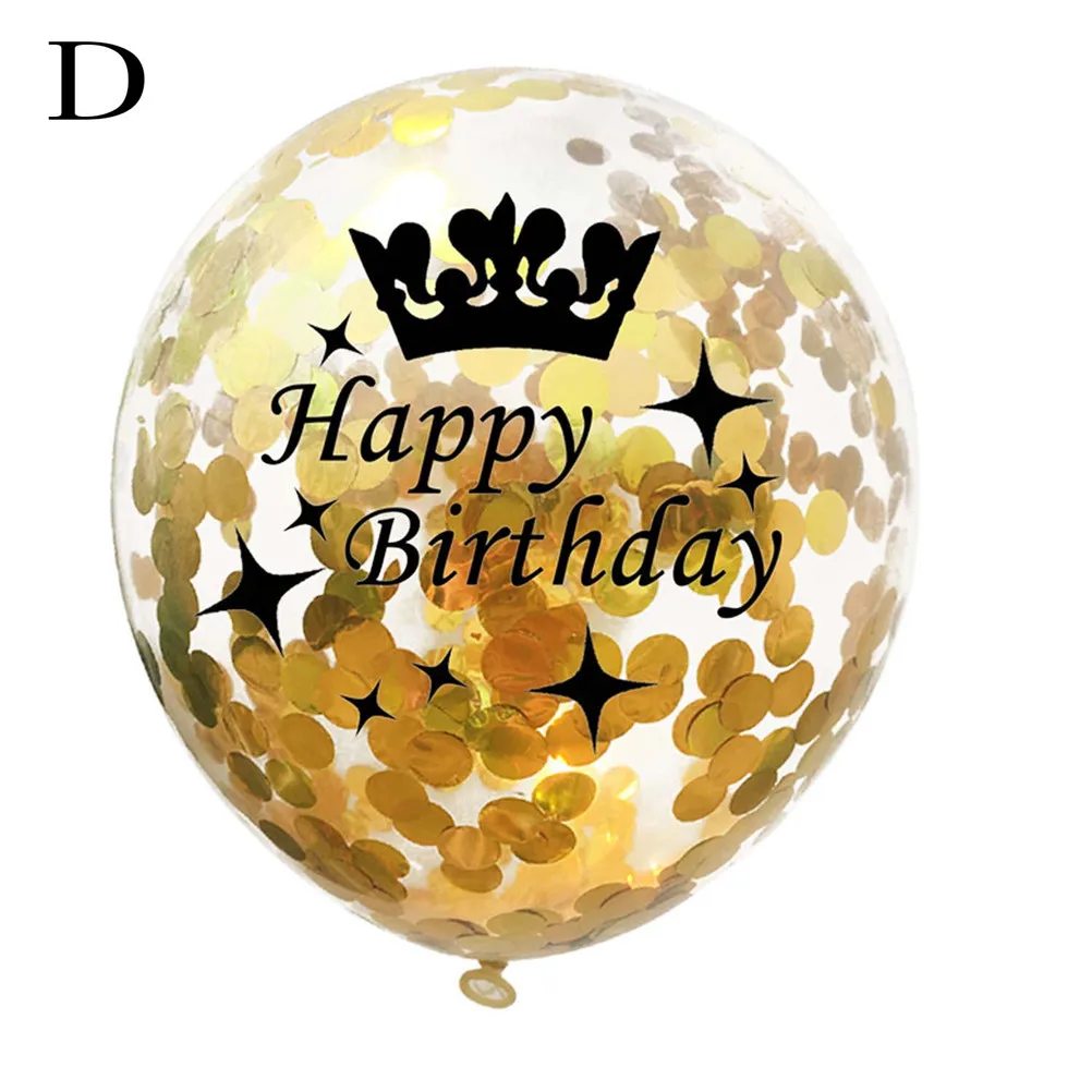 Горячая 30 40 50 день рождения Globos Baby Shower Happy Birthday party украшение для взрослых подарки 12 дюймов Прозрачные Шары с золотыми конфетти латекс - Цвет: D