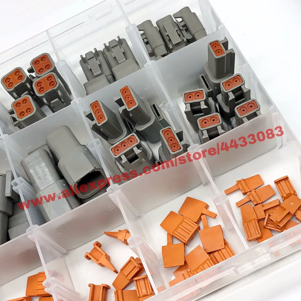 225 PCS Deutsch DTM Series Automotive Connector Kit with  Removal Tool 0411-240-2005 + 20 AWG Solid TerminalsPins (4)