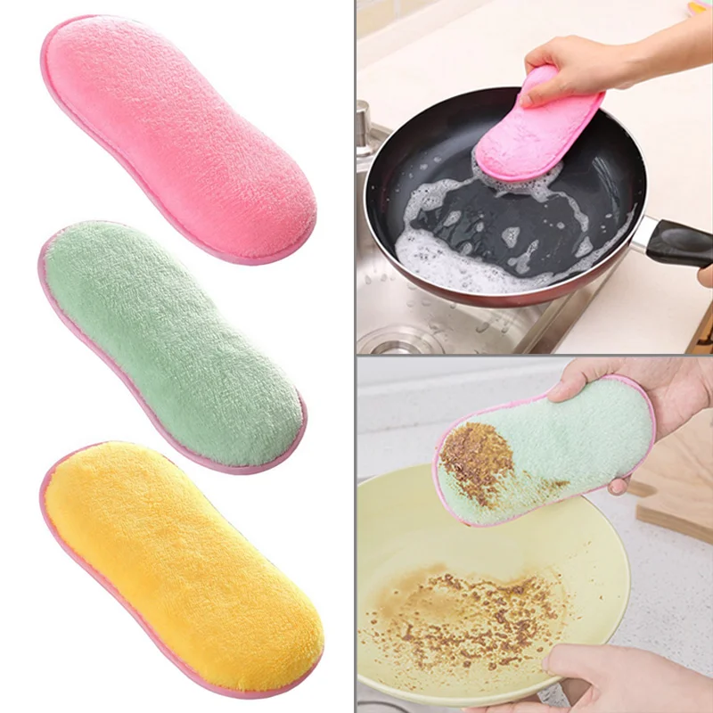 

Urijk Kitchen Cleaning Supplies Scouring Pads Multifunction Double Sided Scrubbing Sponges Scourer Dish Brush