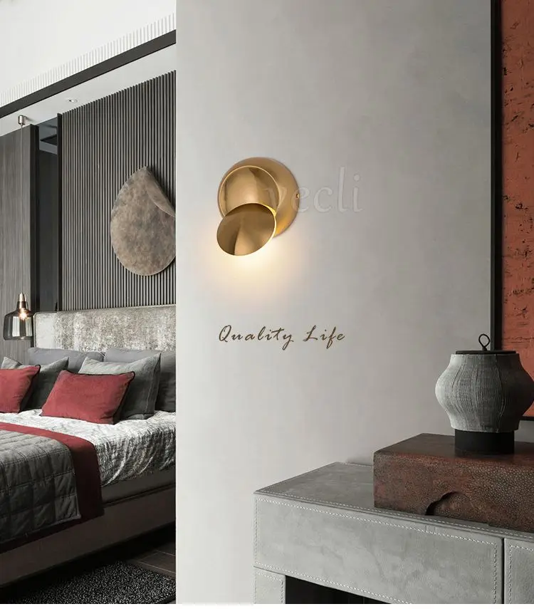 Lâmpada de Parede Conduziu a Arandela Ouro Criativo Redondo Rotatable Cabeceira Lâmpada Parede Ac90-260v Moderno Quarto Sala Estar Corredor Interior 5 w Led 8 Cheap Luminárias de parede