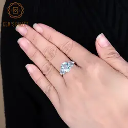 GEM'S BALLET 4.77Ct Овальный натуральный Небесно-Голубой топаз драгоценный камень кольцо 925 пробы серебряные классические обручальные кольца для