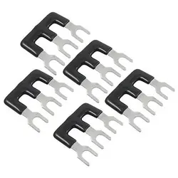 

400V 10A TB3R 3 Postions Black Pre Insulated Fork Terminal Stripe 5 Pcs