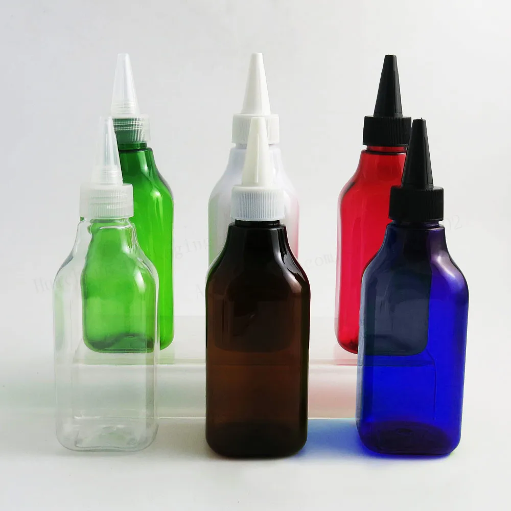 

200 x 200ml Shampoo Plastic Cream Bottles Spout Cap 200 cc 7 oz Cream Containers Amber Green Clear White Red