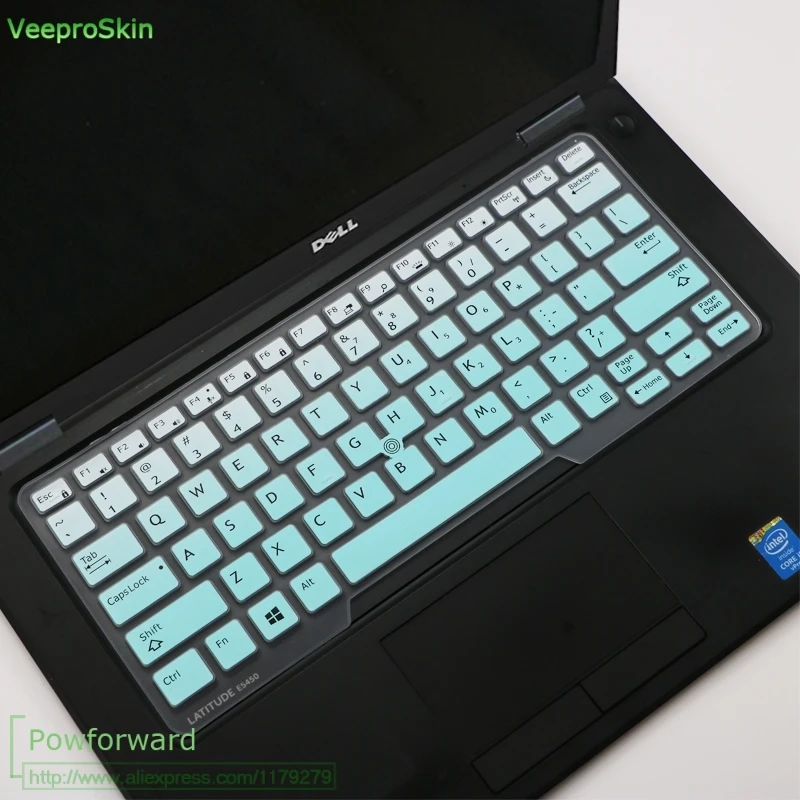 Ноутбук Notgebook Клавиатура Обложка протектор кожи для 1" Dell Latitude E7450 E7470 E5470 E7480 5480 5490 7490(без указания - Цвет: fademint