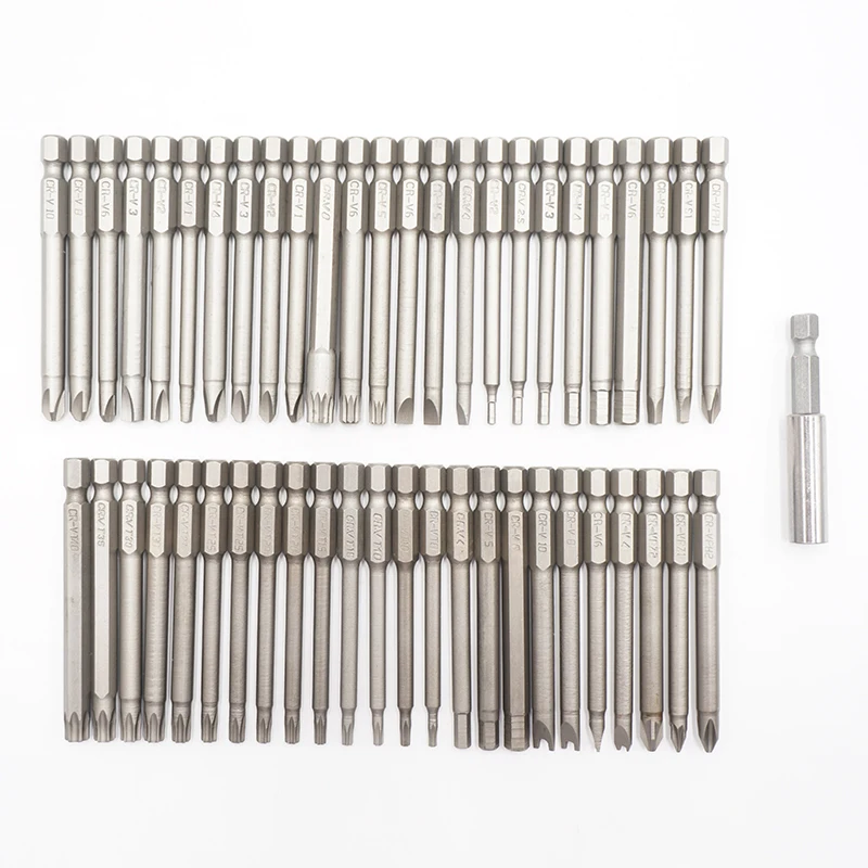 MING YU 50pcs/set Professional Bits Set Sturdy CR-V Screwdriver Head Set Torx Hex Bit Set with Case