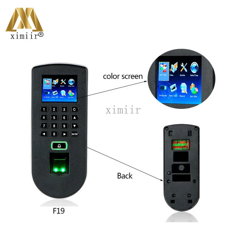 

Biometric fingerprint access control F19 fingerprint + keyboard +125KHZ RFID card access control system