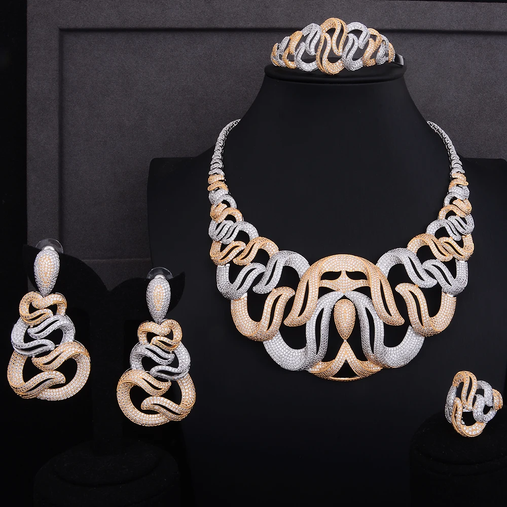 GODKI Super Luxury Geometric Lines Women Bridal Cubic Zirconia Ring