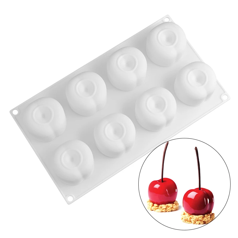 

8 Holes Cherry Silicone Cake Mold for Bread Pan Baking Decoration Tools for Cakes Non-Stick Silicone Moulds