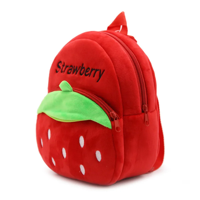 2018 Hot Sale Red Pink Soft Strawberry Backpacks Stuffed Plush Toys