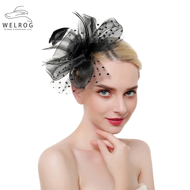 WELROG Elegant Fascinators on Headband For Women Ladies Party Cocktail