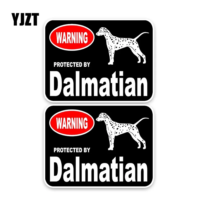 

YJZT 15*11.4CM 2X Dalmatian Guard Dog Funny Car Decoration Car Sticker C1-4347