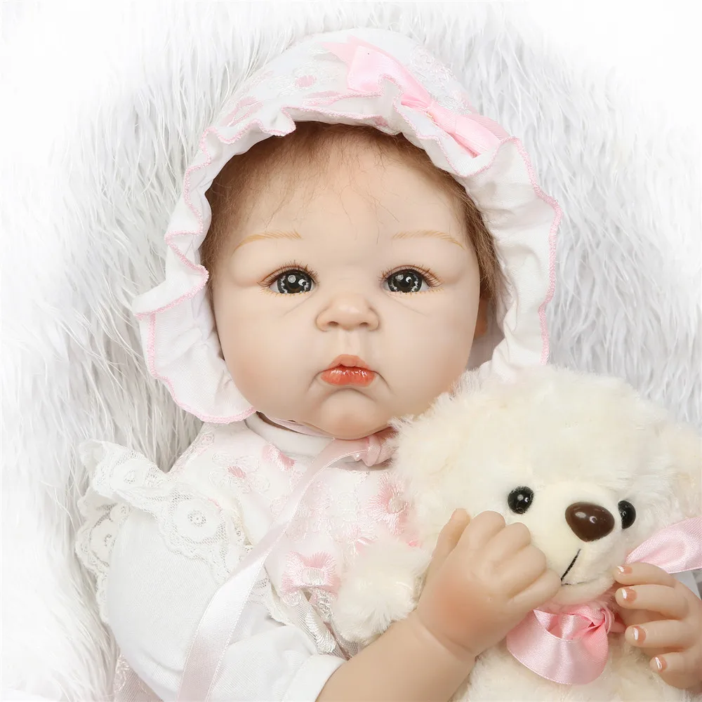 

DollMai bebes reborn girl dolls 22" soft silicone reborn baby dolls for children new year gift bonecas brinquedo menina
