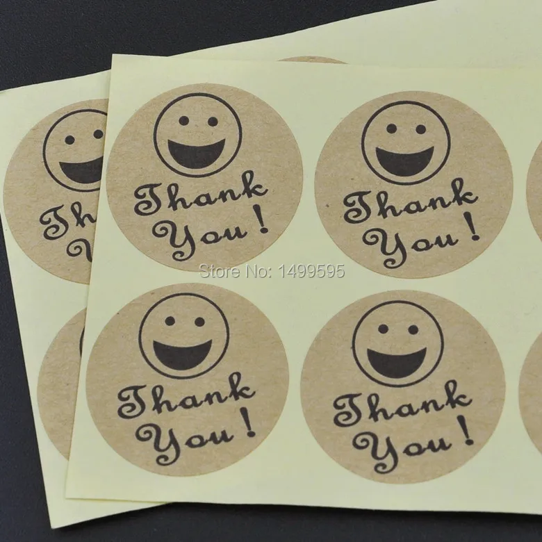 

Wholesale (102pcs/lot) Brown Kraft Seal Label Sticker 'Thank You' hand made Circle Point Sticke(3cm) Etiquetas Free shipping