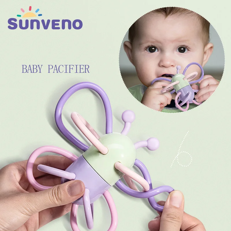 

Sunveno Baby Silicone Teethers Food Cartoon Animals Teether Silicone BPA Free toys Food Grade Teething Ring