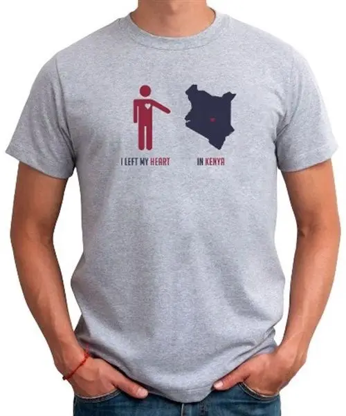 

2019 New Arrival Men I Left My Heart In Kenya Map T-shirt