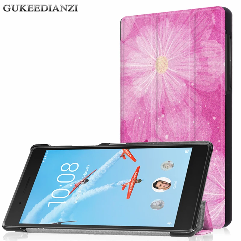 

Leather PU Cover For Lenovo tab 4 7 / Tab 7 7504 TB-7504F TB-7504N TB-7504X 7 inch Trifold Stand Case