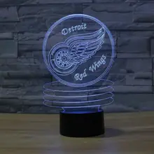 Hot Sale LED Table Lamp Detroit Red Wings 3D Football Helmet Night Light Desk 7 Colors Change Child Sports Fan Birthday Gifts