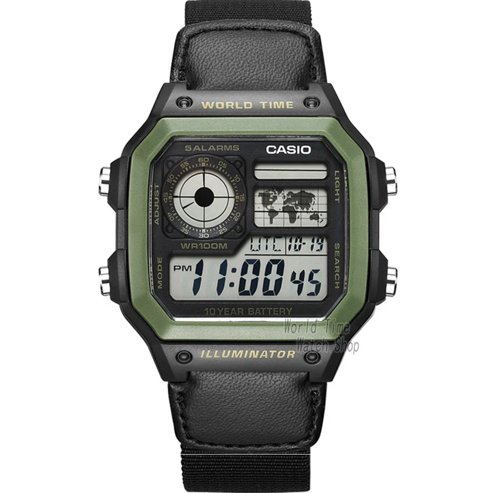 Часы Casio Взрыв часы мужские лучшие марки класса люкс LED военные цифровые часы спортивные Водонепроницаемые часы кварцевые мужские часы reloj hombre erkek kol saati montre homme zegarek meski AE-1200WHD - Цвет: AE1200WHB1B-1