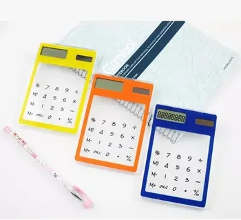 

Mini Transparent Calculator pvc Solar Touch Screen Office Counter Calculating Tool High Quality 8.3*12cm