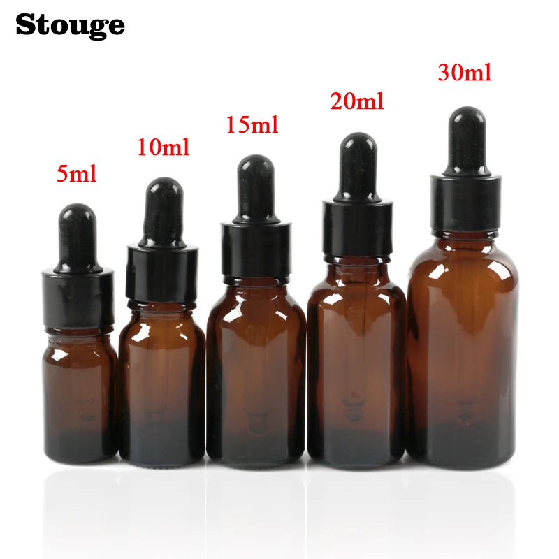 

Essential Oil Perfume Bottle Amber Dropper Glass Bottle Lotion Cosmetic Refillable Essential Oil Liquid Bottle 5/10/15/20/30ML