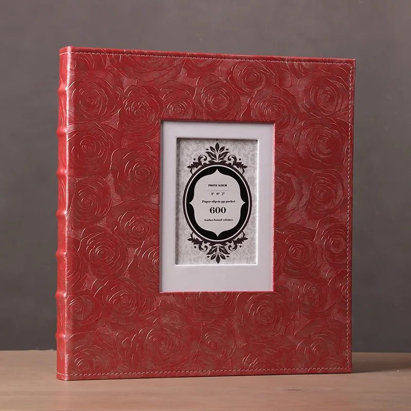 Large-Rose Powder 600 5/6/7 дюймов альбом для вставки в стиле ретро из искусственной кожи ручной работы альбомы Сделай Сам свадебное фото коллекции записки памяти Альбом Подарки - Цвет: Large-Rose Powder