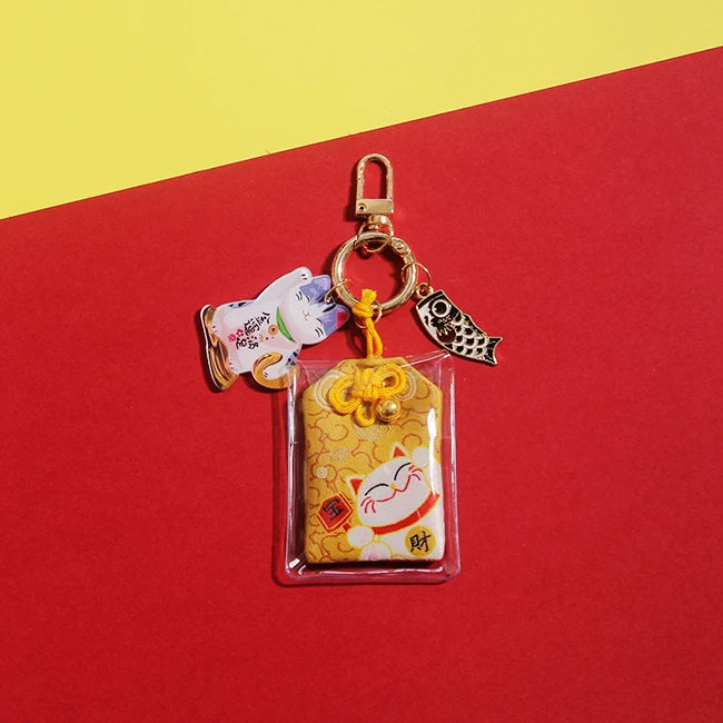 Брелок для ключей Omamori night owl Maneki Neko брелок с помпоном|Брелоки| |