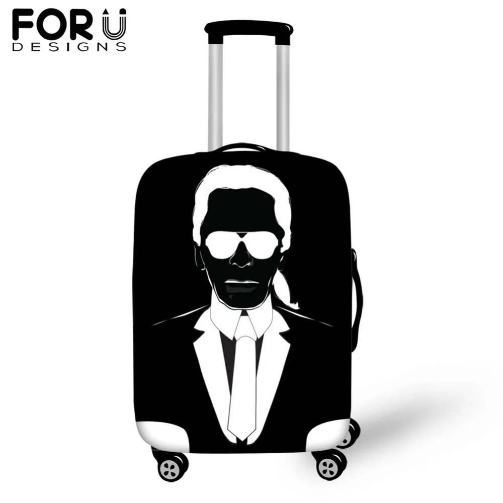 FORUDESIG Waterproof Luggage Covers Fashion Karl Lagerfelds Printed Travel Suitcase Cover for 18/20/22/24/26/28/30inch Cases