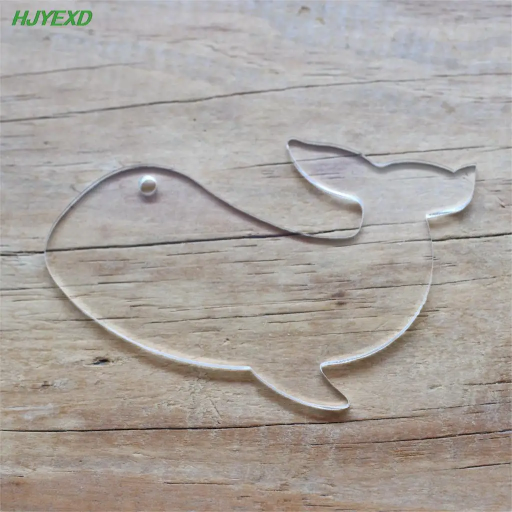 

(10pcs/lot) 76mm Clear Blank Acrylic Whale Keychains Party Gifts 3"-AC1478A