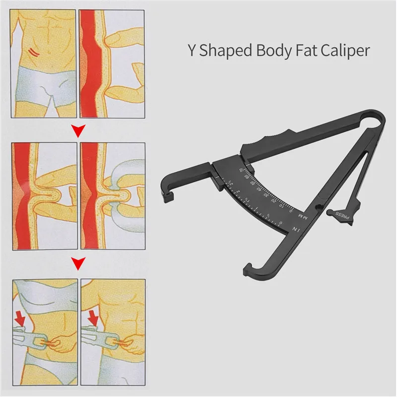 

Personal Body Fat Tester Body Calculator Caliper Fitness Clip Fat Measurement Tool Body Fat Caliper Measure Tape Included 35