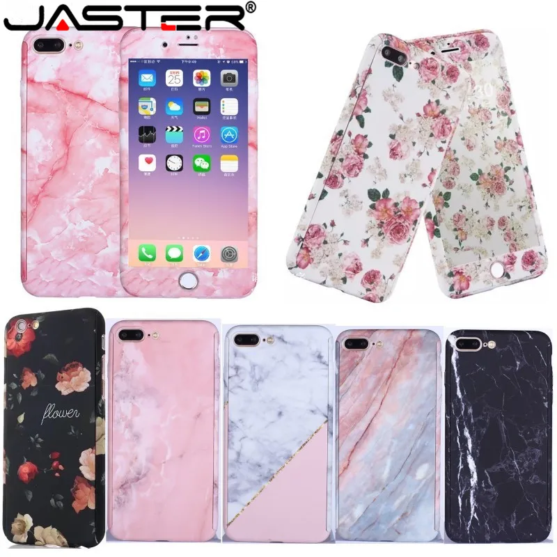 

JASTER Flower Marble Stone Painted Full Protection Case For iPhone X Xs Max XR 8 7 6 6S Plus 5S SE Hard Plastic Phone Cov