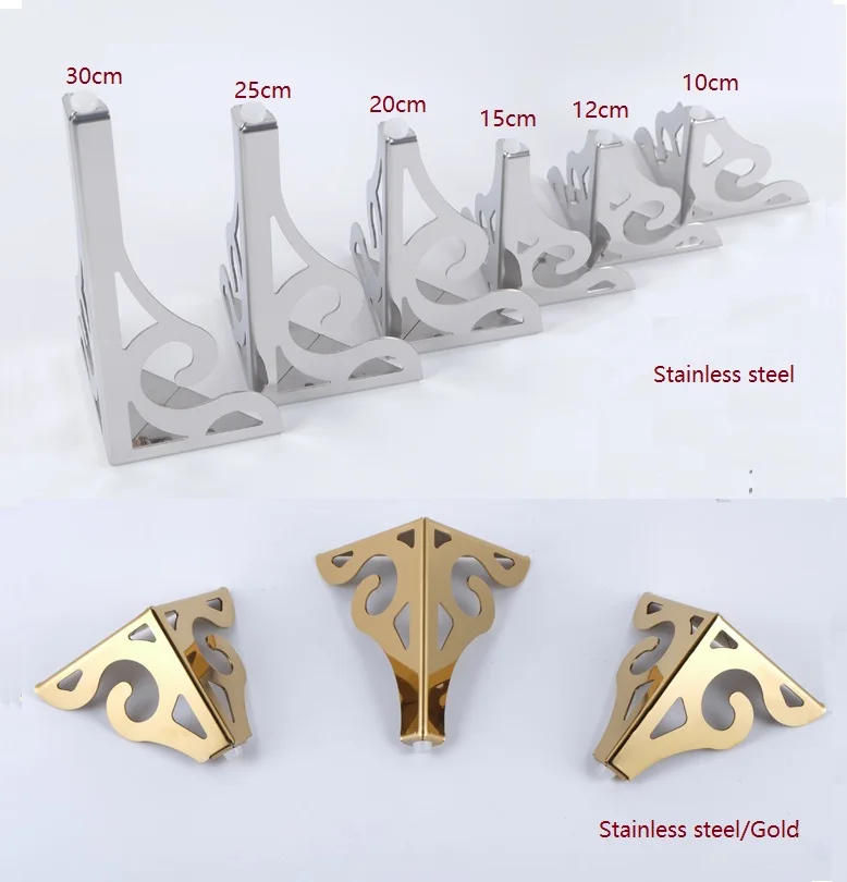 

2Pcs/Lot Premintehdw Stainless Steel Furniture Sofa Legs European Flower Pattern Cabinet Feet Hardware Accessories Gold