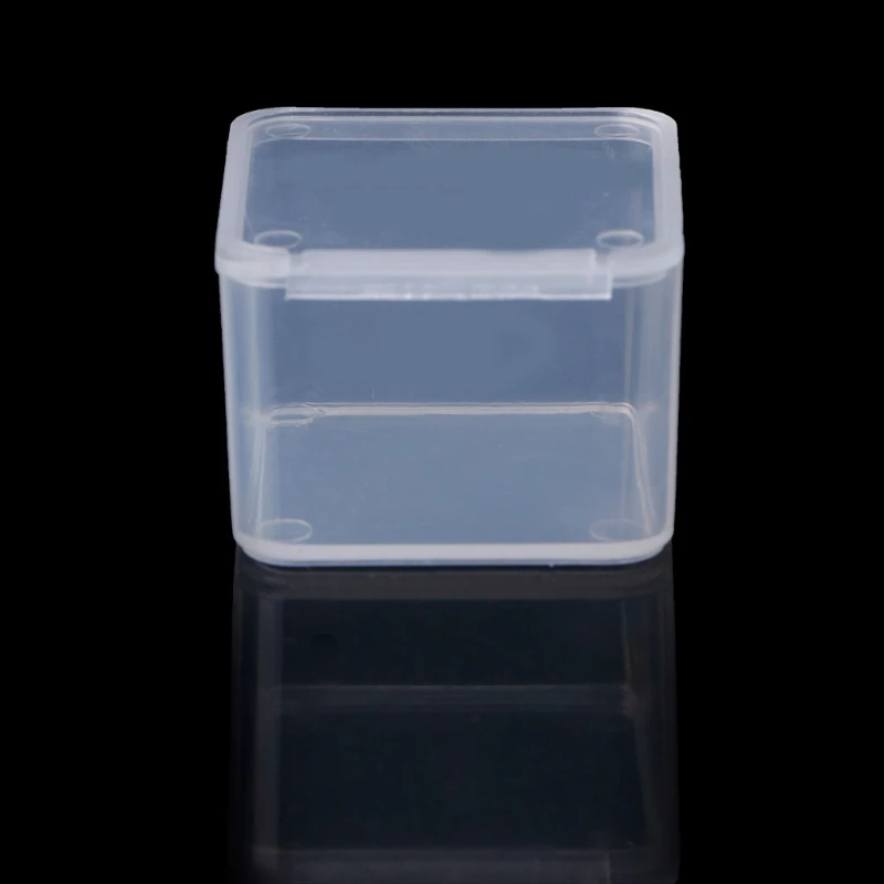 Пластиковые квадратные прозрачные пластиковые контейнеры для хранения украшений, бусин, коробка для колец, серьги, чехол, ожерелье, органайзер, женская коробка для макияжа